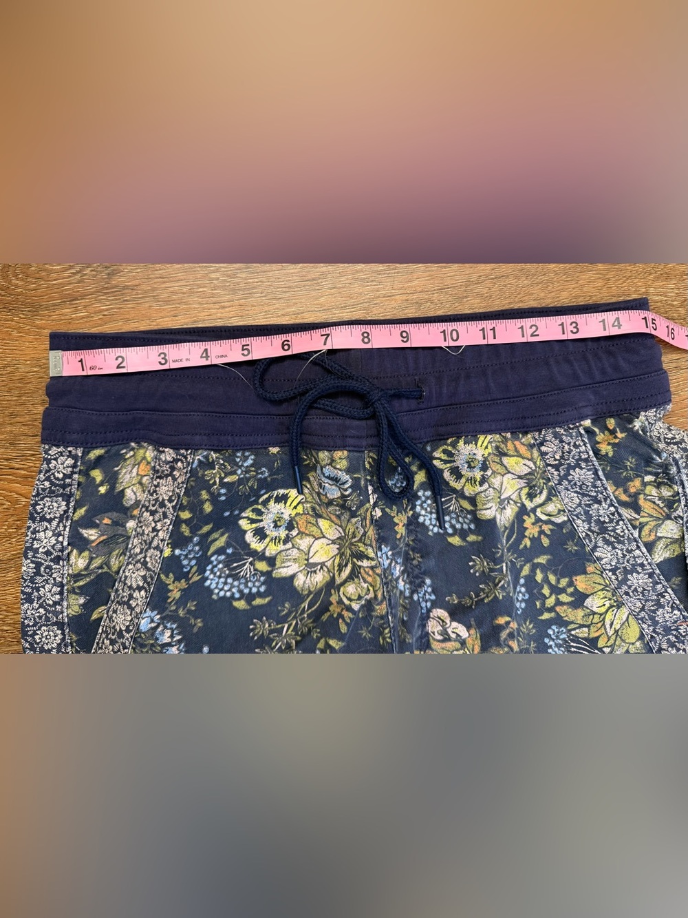 Anthropologie Kallie Floral Pull On Drawstring High Waist Ankle Jogger Size S - Picture 8 of 11